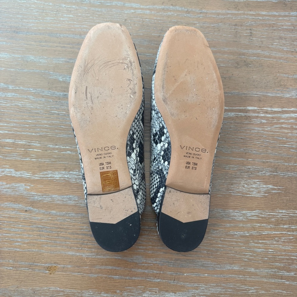Vince Leather Flat Italian Gray Slip On Mules US 7.5 $380 - Picture 8 of 10